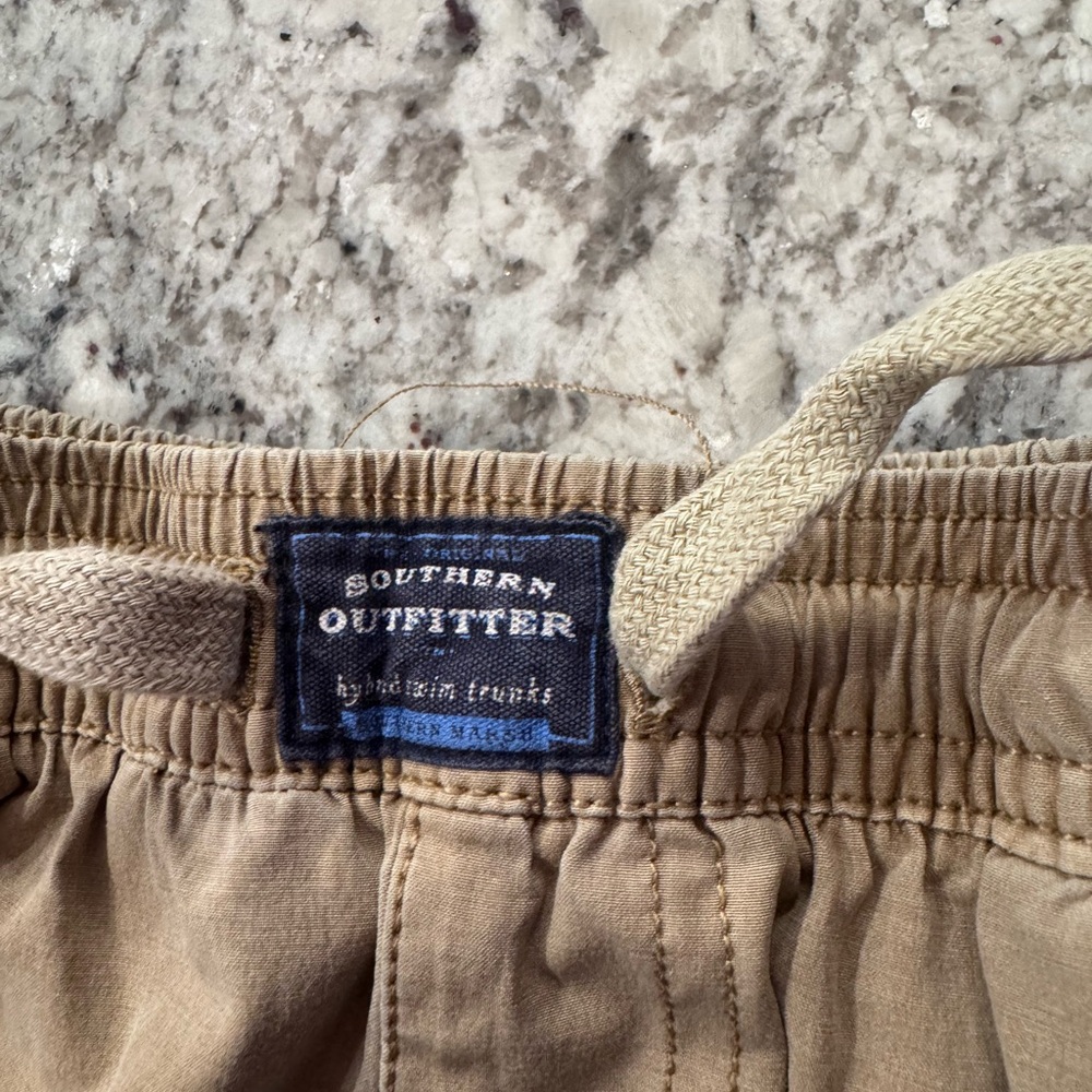 Kids Tan Drawstring Shorts - Picture 2 of 4